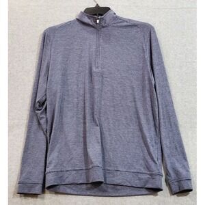 Johnnie-O Sweater Mens Medium Long Sleeve 1/4 Zip Pullover Blue Golf Lightweight